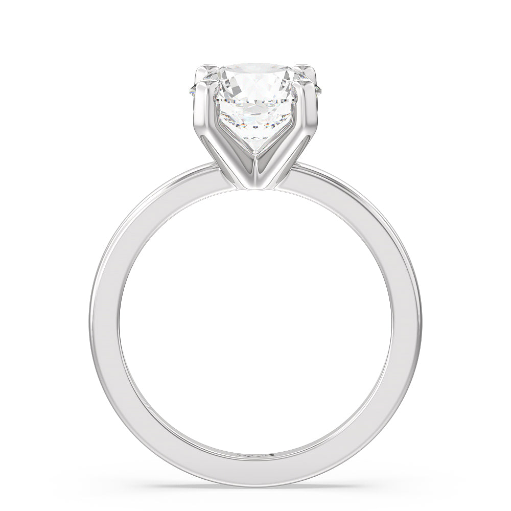2 cttw Round Cut Petite Solitaire Diamond Engagement Ring with 2 Cut Diamond in 14KT Round view 3