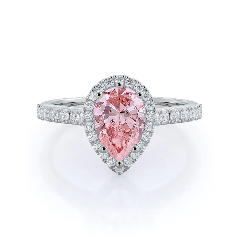 1 Ct. Fancy Pink Pear Shape Diamond Ring