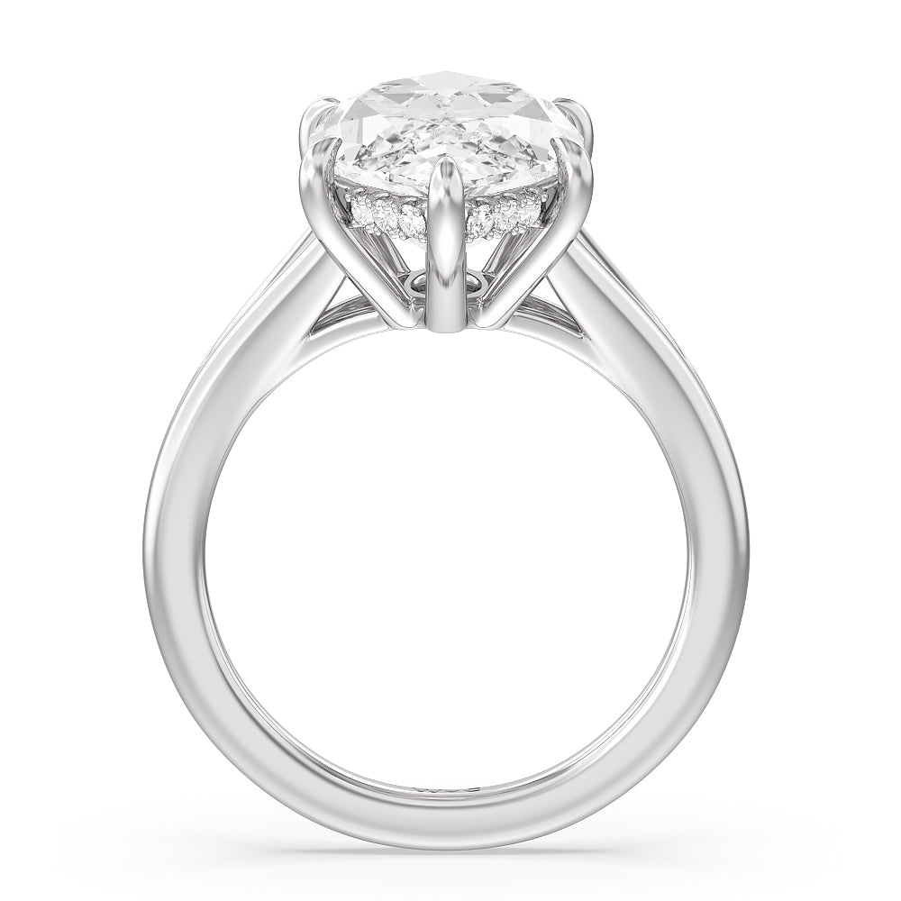 Elegance Split Shank Engagement Ring with Marquise Cut Diamond in 14KT Platinum view 2