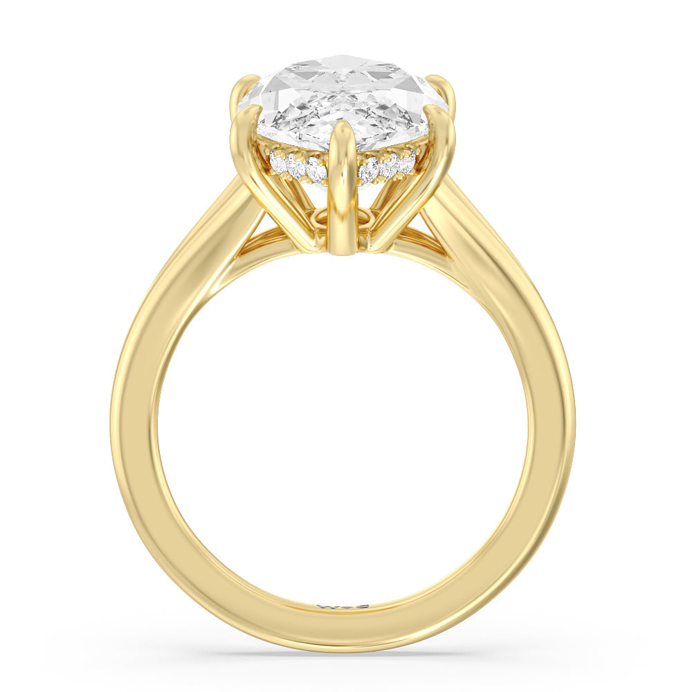 Elegance Split Shank Engagement Ring with Marquise Cut Diamond in 14KT Yellow Gold view 2