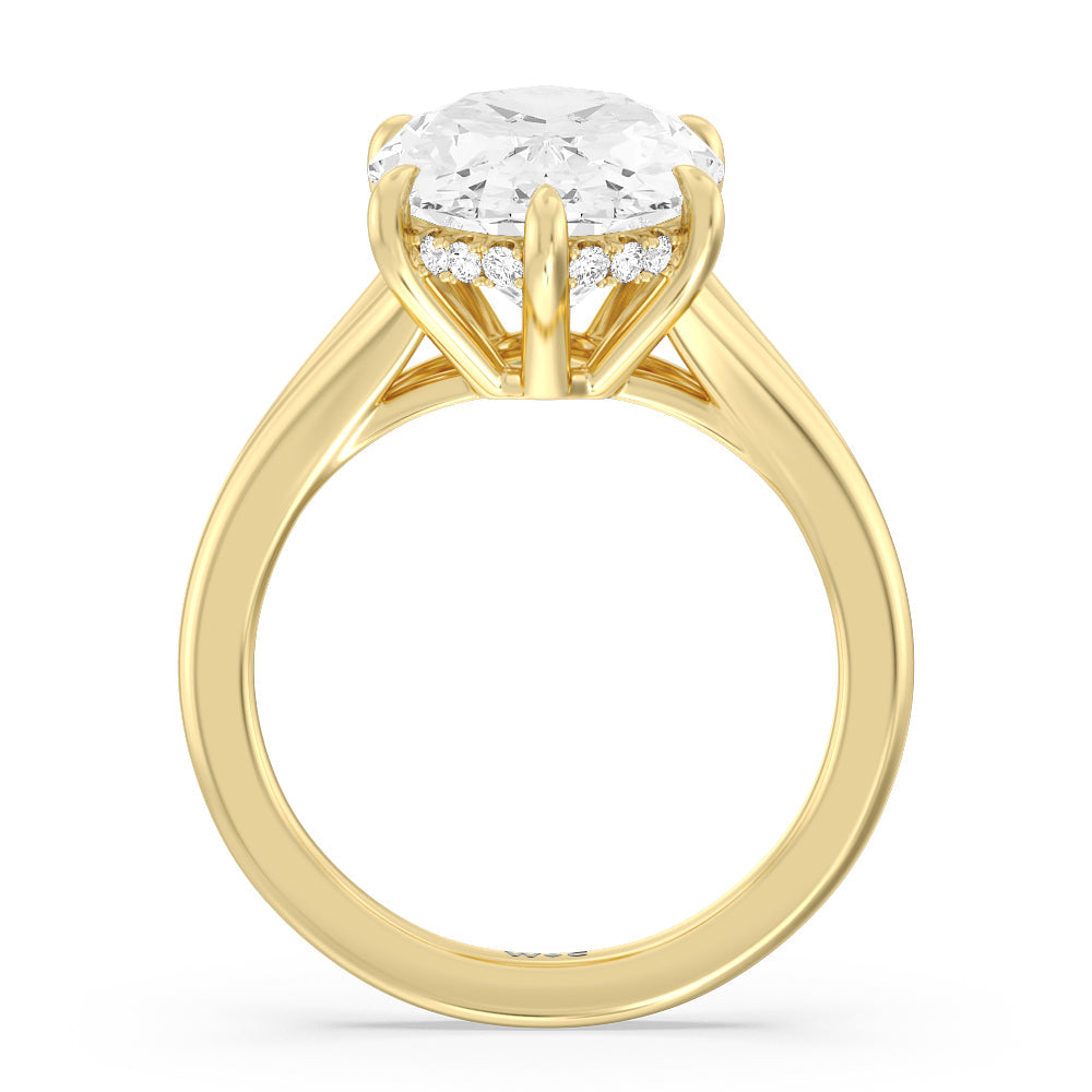 Elegance Split Shank Engagement Ring with Oval Cut Diamond in 14KT Yellow Gold view 3