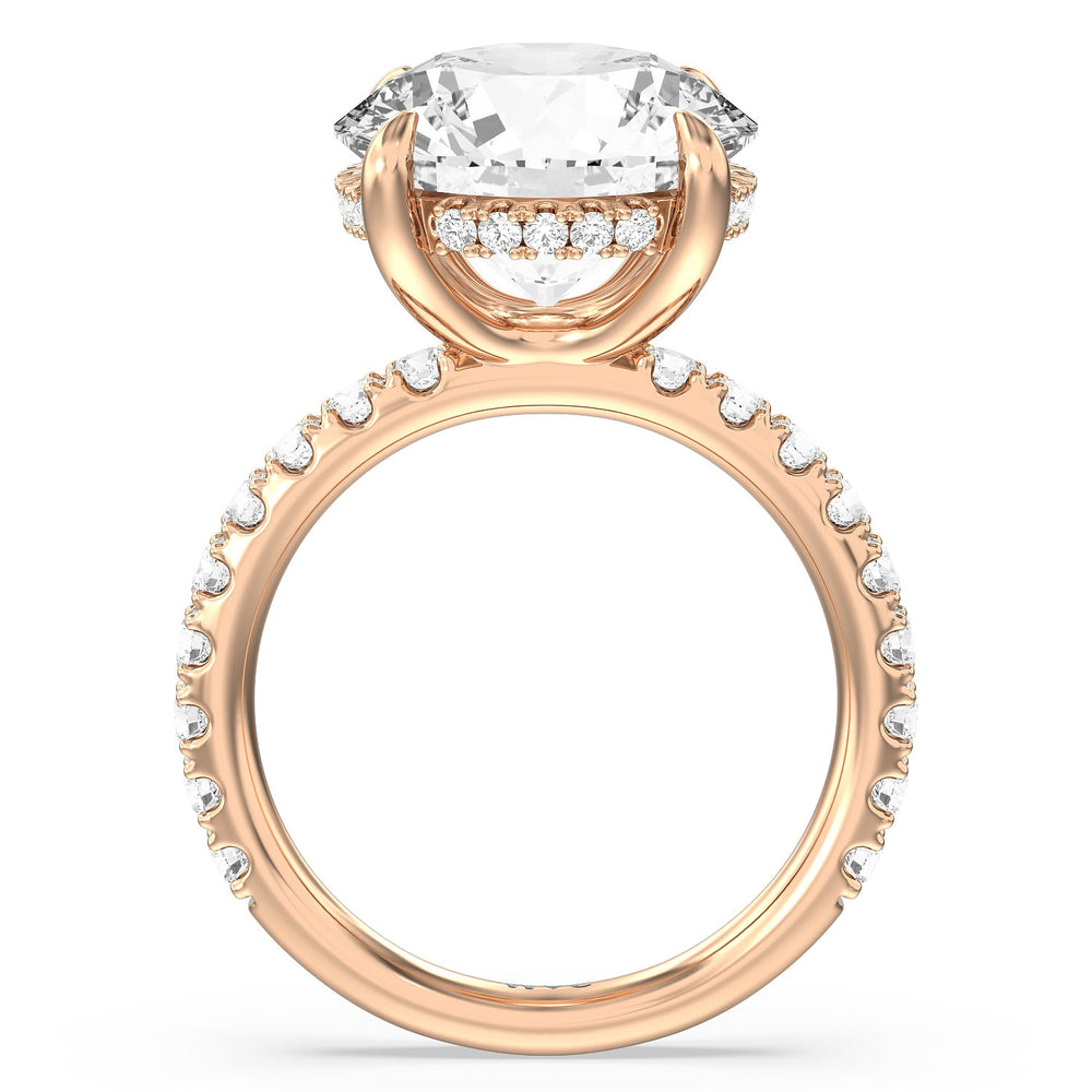 Grandeur Hidden Halo Ring with Round Cut Diamond in 14KT Rose Gold view 2