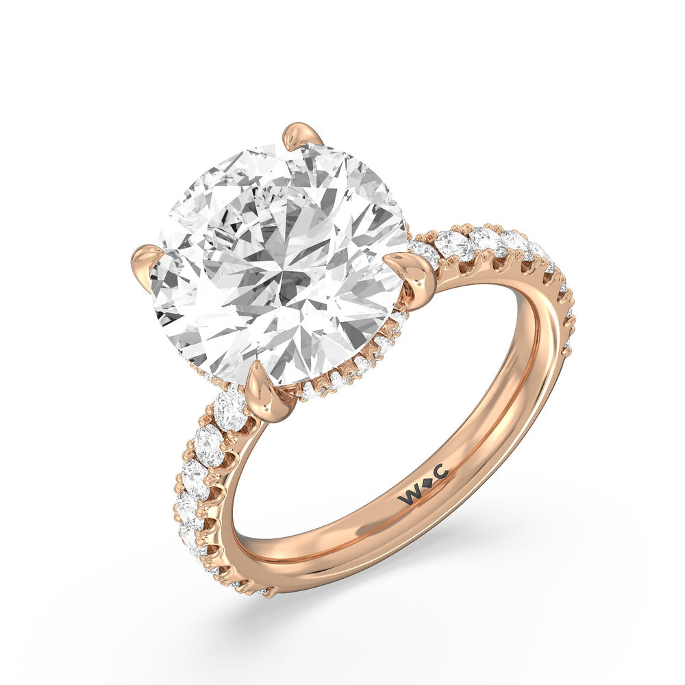 Grandeur Hidden Halo Ring with Round Cut Diamond in 14KT Rose Gold view 3