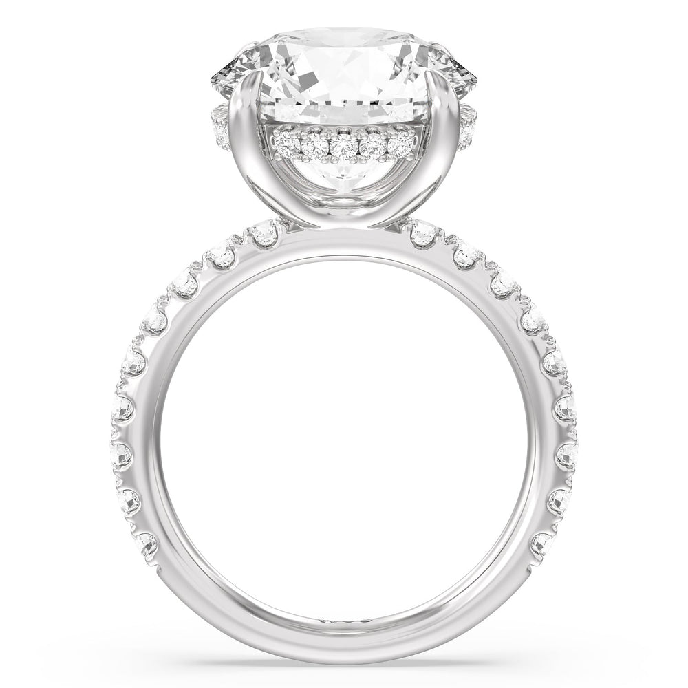 Grandeur Hidden Halo Ring with Round Cut Diamond in 14KT Platinum view 2