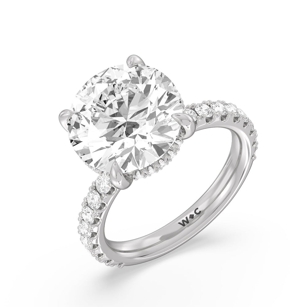 Grandeur Hidden Halo Ring with Round Cut Diamond in 14KT Platinum view 3