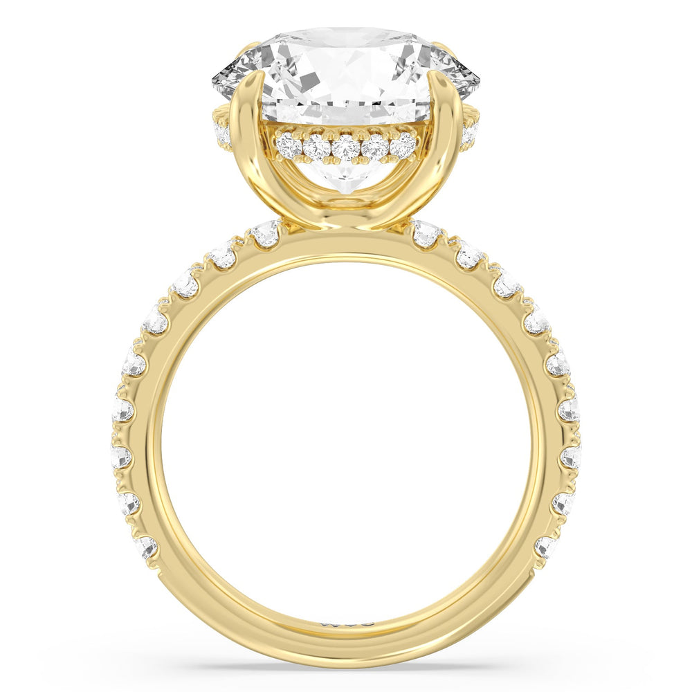 Grandeur Hidden Halo Ring with Round Cut Diamond in 14KT Yellow Gold view 2