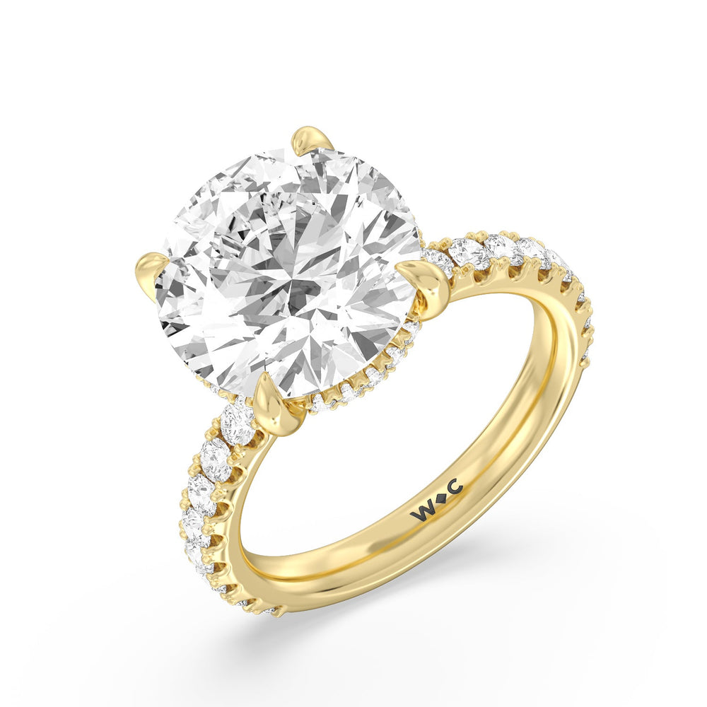 Grandeur Hidden Halo Ring with Round Cut Diamond in 14KT Yellow Gold view 3