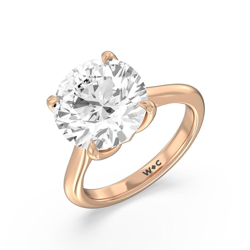 Round Cut Famed Tulip Cathedral Ring with Lab Grown Diamond in 14KT Rose Gold view 4