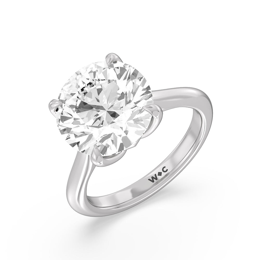 Round Cut Famed Tulip Cathedral Ring with Lab Grown Diamond in 14KT Platinum view 4