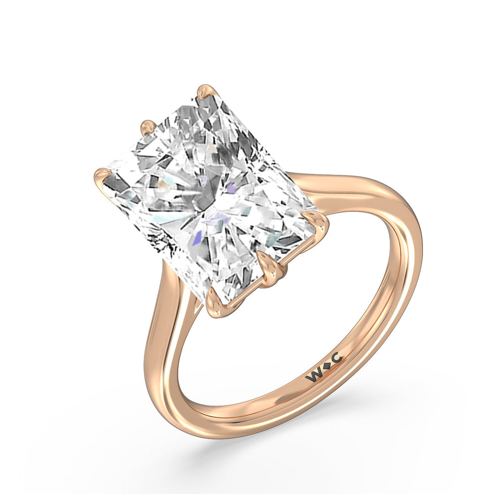 Radiant Cut Prominent Tulip Solitaire Ring with Lab Grown Diamond in 14KT Rose Gold view 3