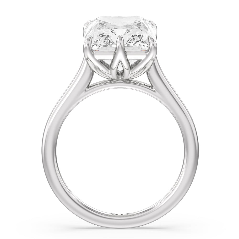 Radiant Cut Prominent Tulip Solitaire Ring with Lab Grown Diamond in 14KT Platinum view 2