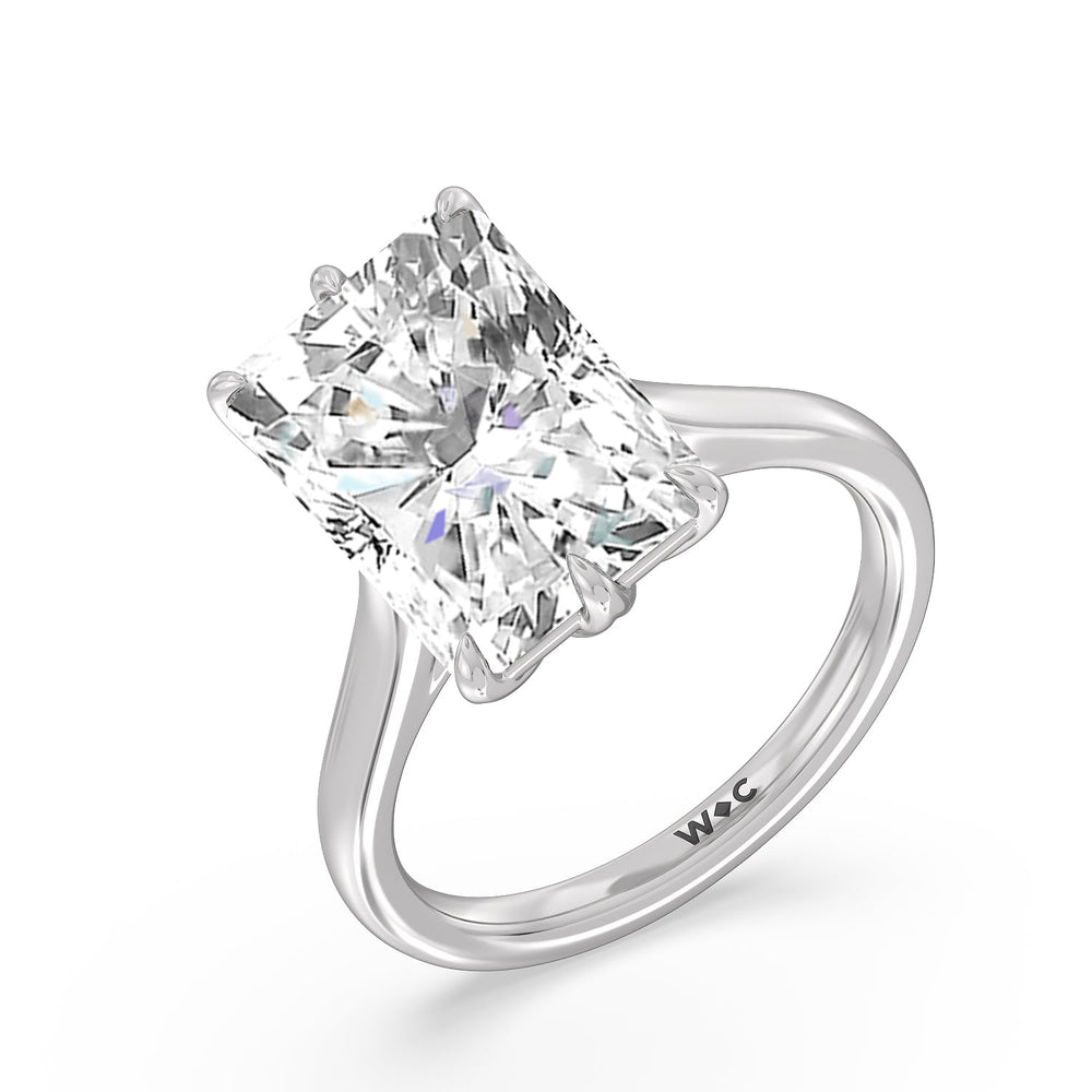 Radiant Cut Prominent Tulip Solitaire Ring with Lab Grown Diamond in 14KT Platinum view 3