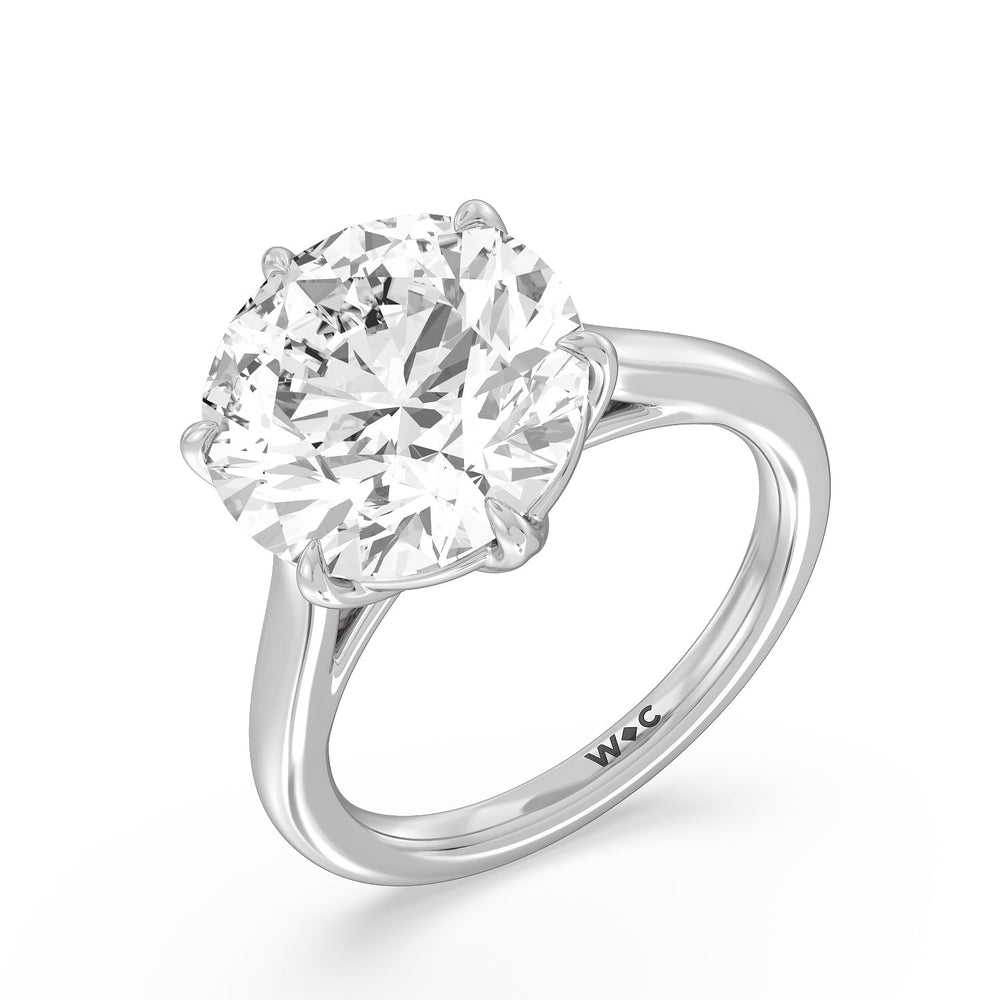 Round Cut Prominent Tulip Solitaire Ring with Lab Grown Diamond in 14KT Platinum view 3