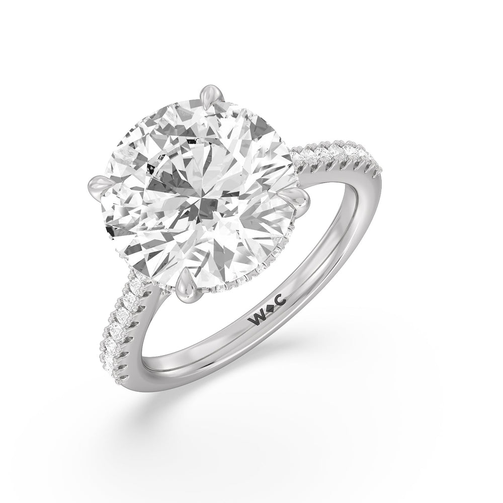 Round Cut Posh Hidden Halo Ring with Lab Grown Diamond in 14KT Platinum view 3