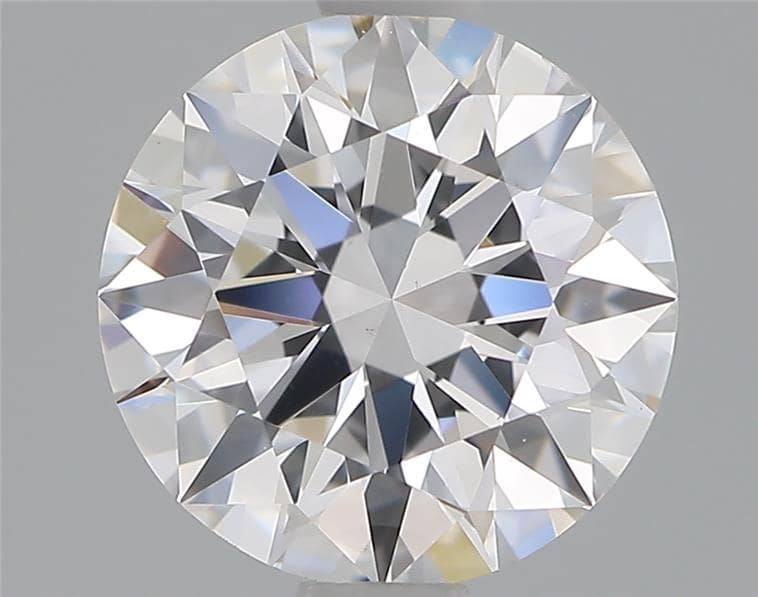 3.26 Carat Round Lab Diamond with  Cut Diamond in 14KT  view 1
