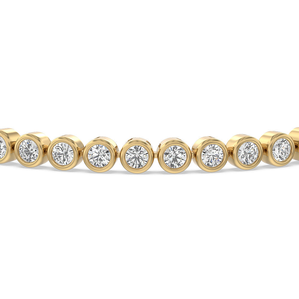 Bezel Lab Diamond Tennis Bracelet with 6 Cut Diamond in 14KT Yellow Gold view 3