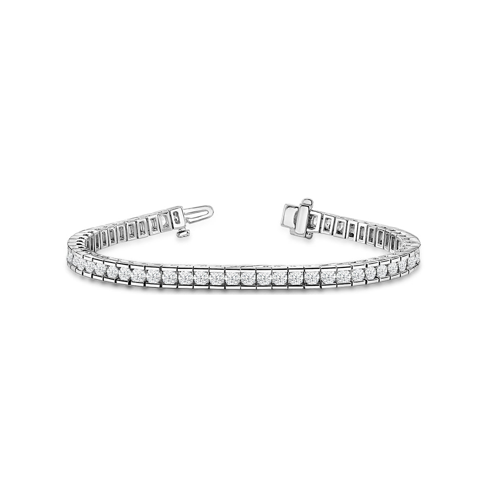 Bar Channel Set Lab Diamond Tennis Bracelet