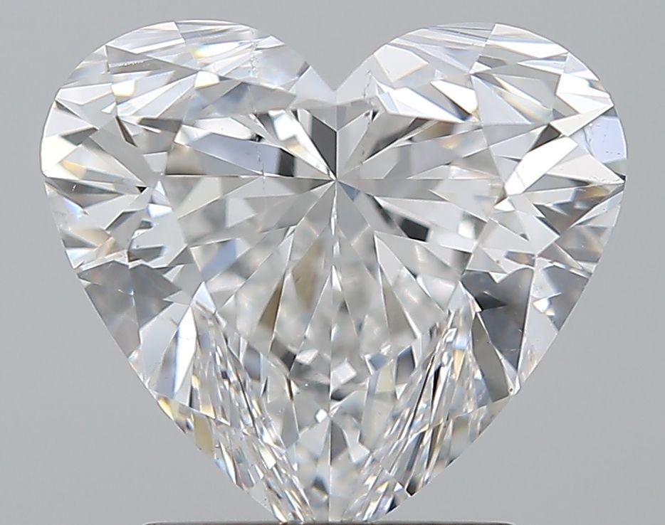 2.33 Carat Heart Natural Diamond with  Cut Diamond in 14KT  view 1