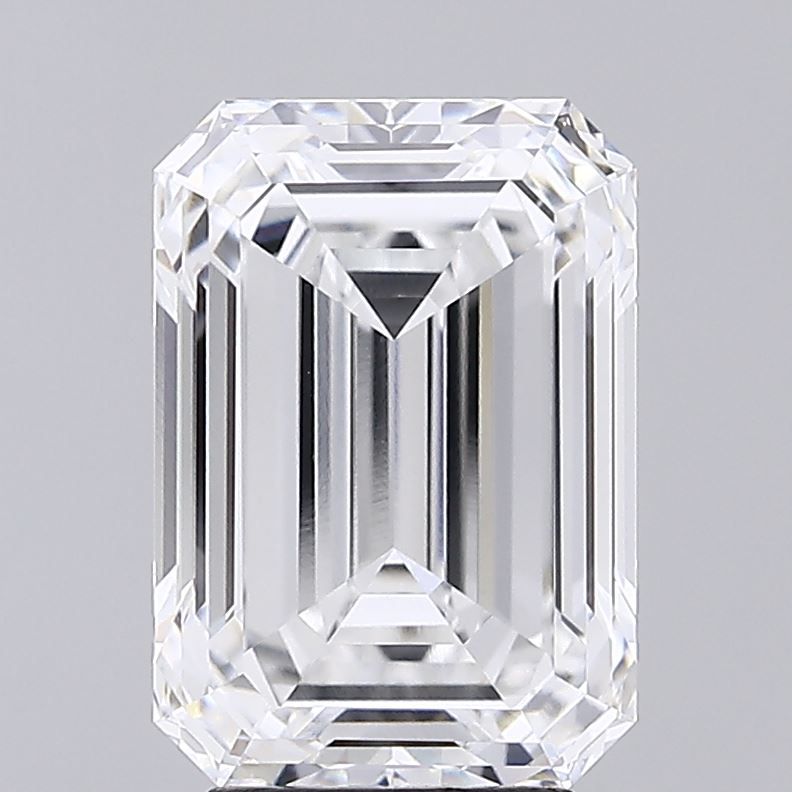 4.24 Carat Emerald Lab Diamond with  Cut Diamond in 14KT  view 1