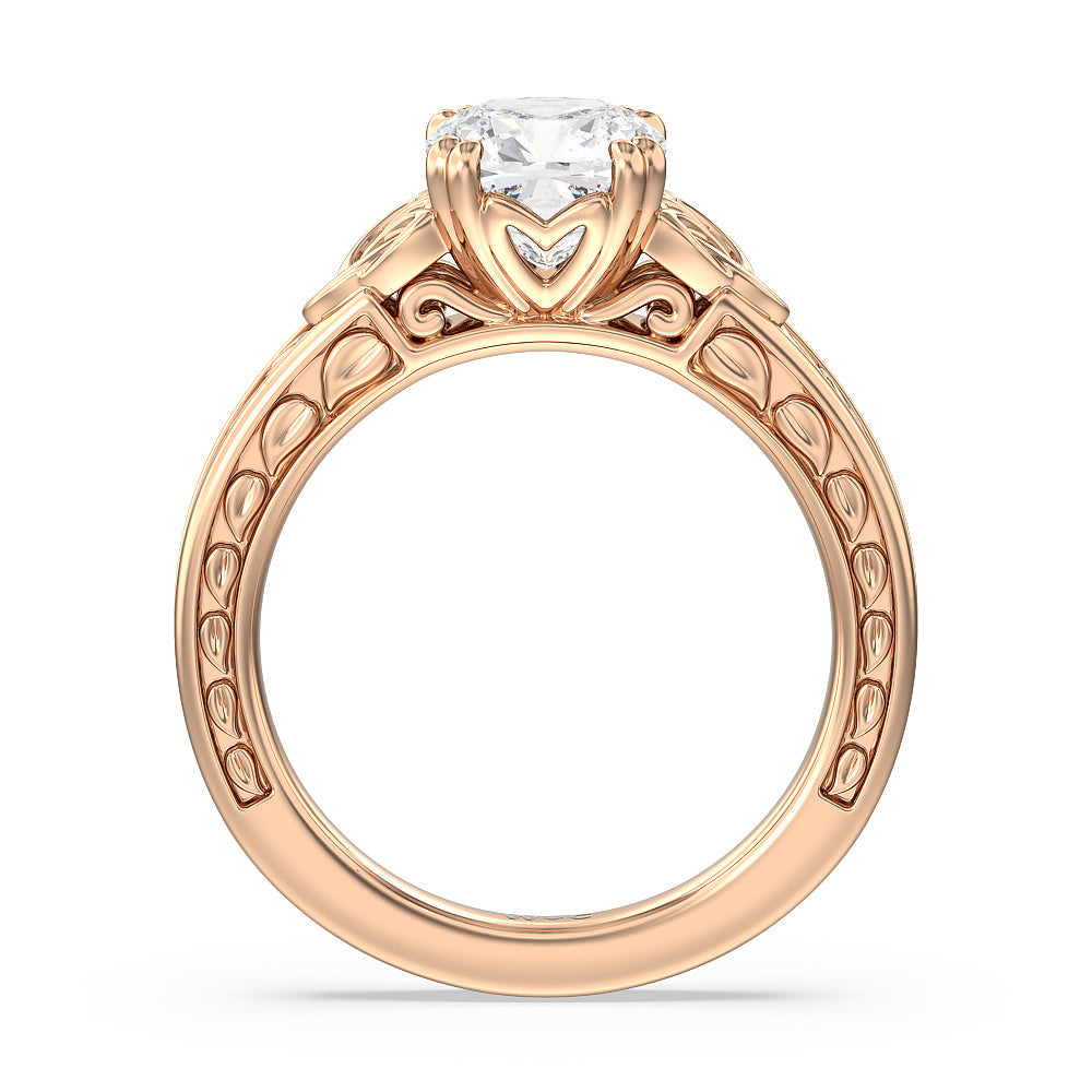 Cushion Cut The Seraphine Celtic Ring with Lab Grown Diamond in 14KT Rose Gold view 3