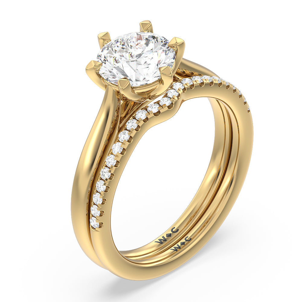 Six Prong Tulip Solitaire Engagement Ring with Oval Cut Diamond in 14KT Rose Gold view 5