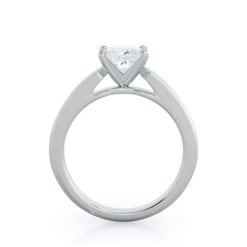 Open Cathedral Diamond Engagement Ring with Princess Cut Diamond in 14KT Platinum view 2