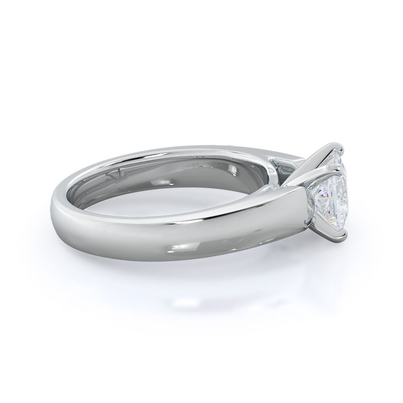 Open Cathedral Diamond Engagement Ring with Princess Cut Diamond in 14KT Platinum view 3