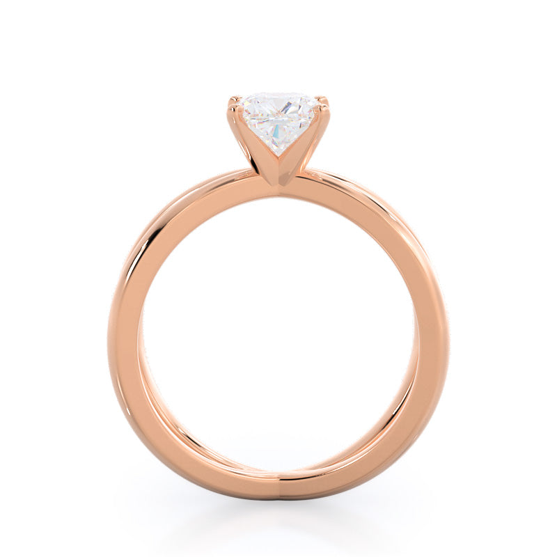 Crisscross Diamond Engagement Ring with Cushion Cut Diamond in 14KT Rose Gold view 2