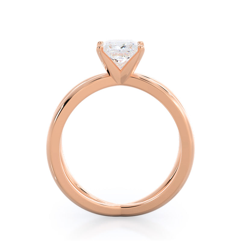 Crisscross Diamond Engagement Ring with Princess Cut Diamond in 14KT Rose Gold view 2