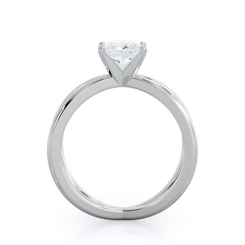 Crisscross Diamond Engagement Ring with Princess Cut Diamond in 14KT Platinum view 2