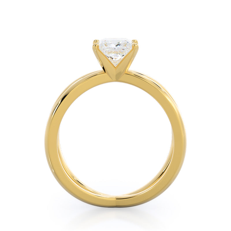 Crisscross Diamond Engagement Ring with Princess Cut Diamond in 14KT Yellow Gold view 2