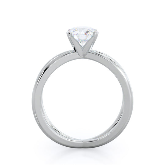 Crisscross Diamond Engagement Ring with Round Cut Diamond in 14KT Platinum view 2