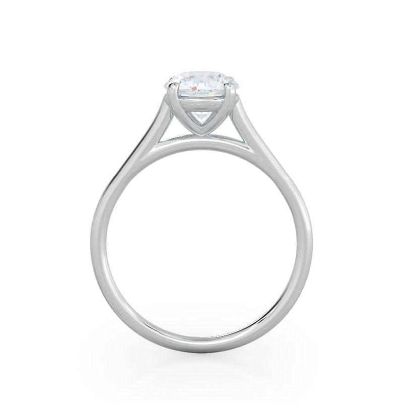 Poise Basket Diamond Engagement Ring with Round Cut Diamond in 14KT Platinum view 2