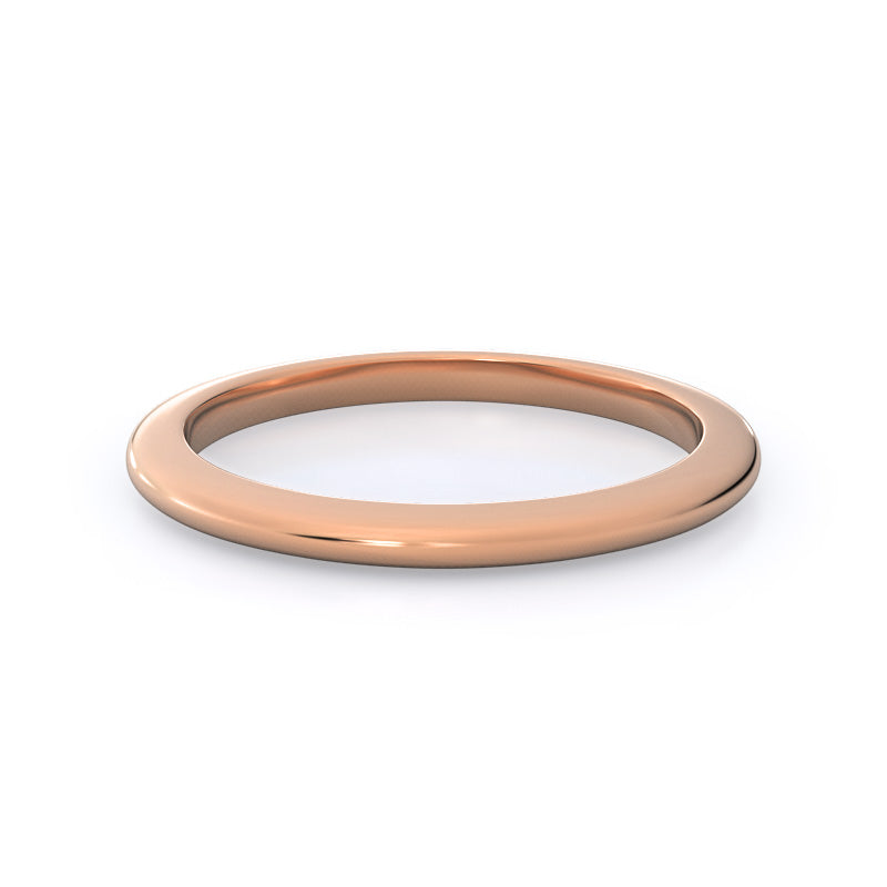 Solitaire Matching Women's Wedding Band with 18KT Rose Gold Cut Diamond in 14KT Rose Gold view 4