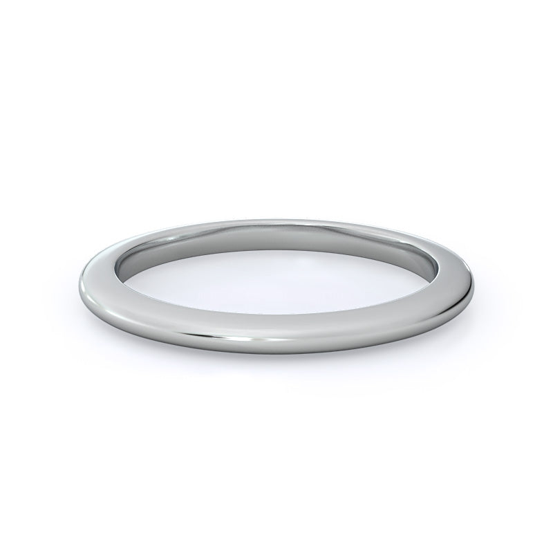 Solitaire Matching Women's Wedding Band with Platinum Cut Diamond in 14KT Platinum view 4