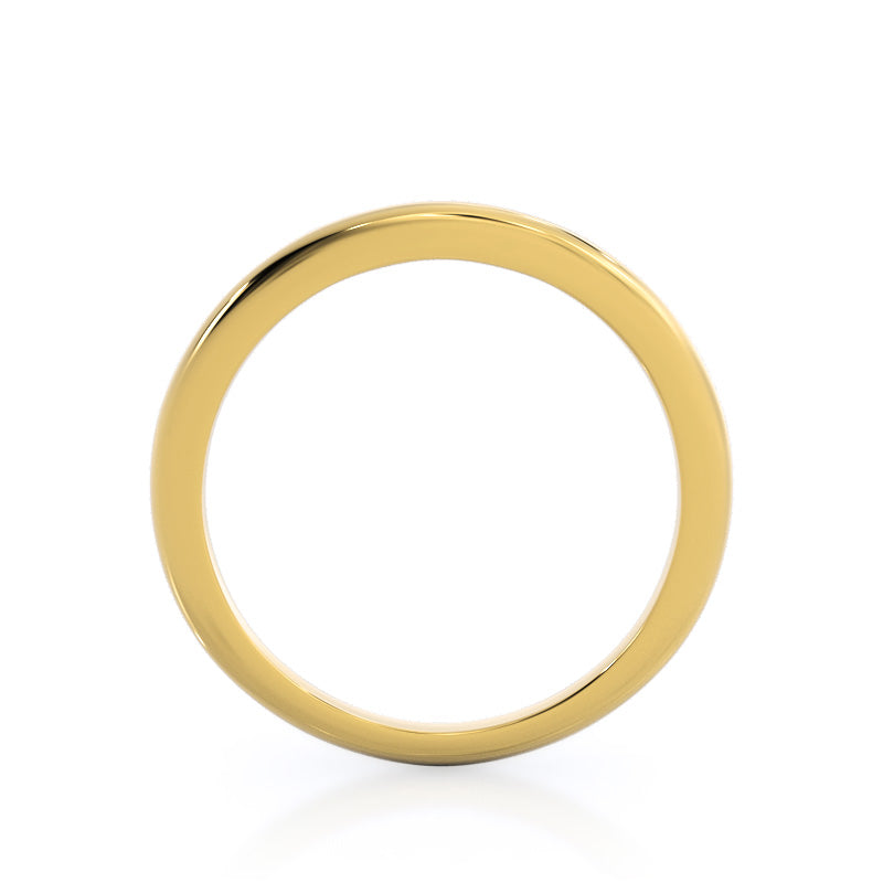 Solitaire Matching Women's Wedding Band with 18KT Yellow Gold Cut Diamond in 14KT Yellow Gold view 2