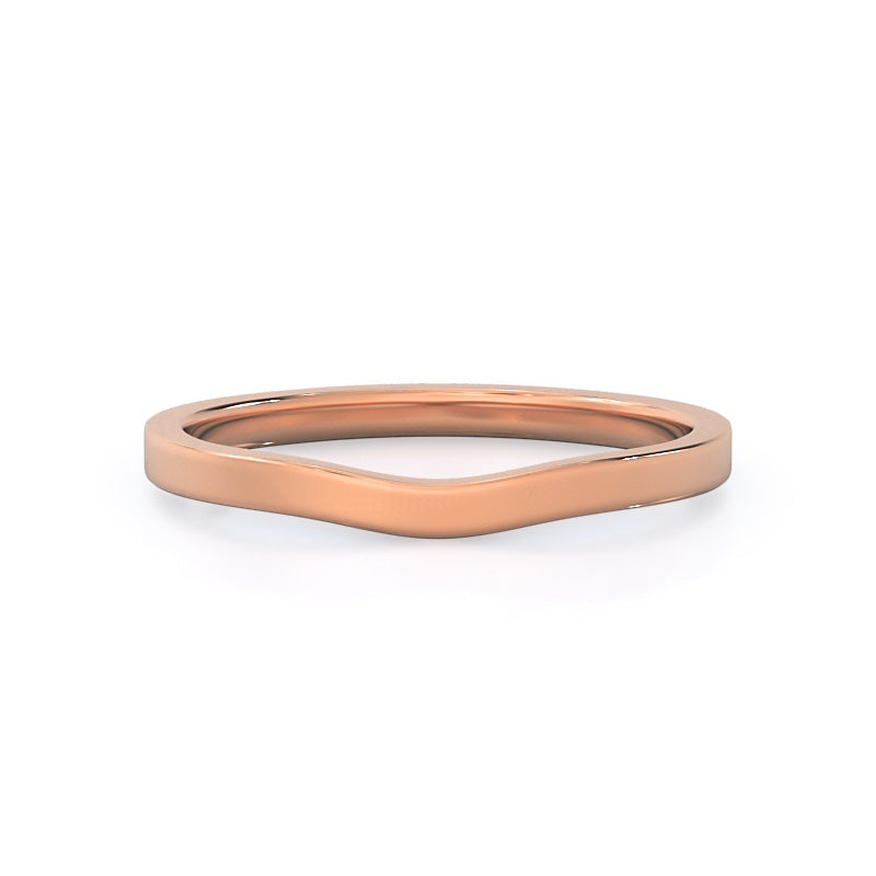 Sleek Cathedral Solitaire Wedding Band with 18KT Rose Gold Cut Diamond in 14KT Rose Gold view 1