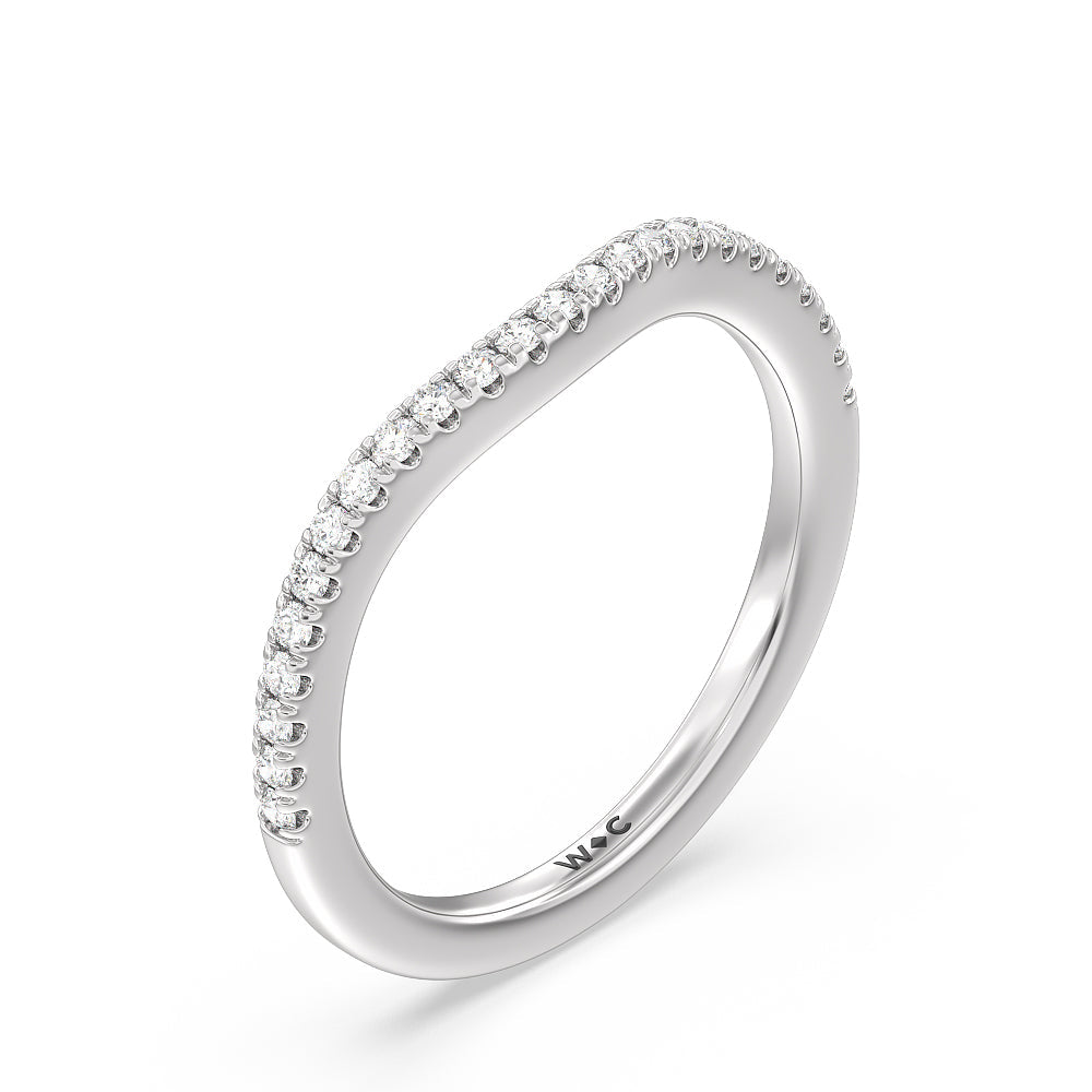 Tapered Cushion Halo Diamond Wedding Band with Platinum Cut Diamond in 14KT Platinum view 4
