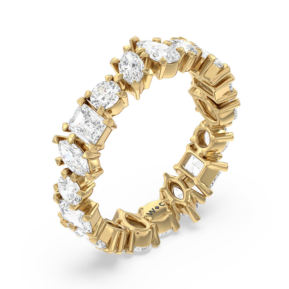 Mixed Shape Eternity Ring with 18KT Yellow Gold / Natural / 2 9/10 Cut Diamond in 14KT Yellow Gold / Natural / 2 9/10 view 3