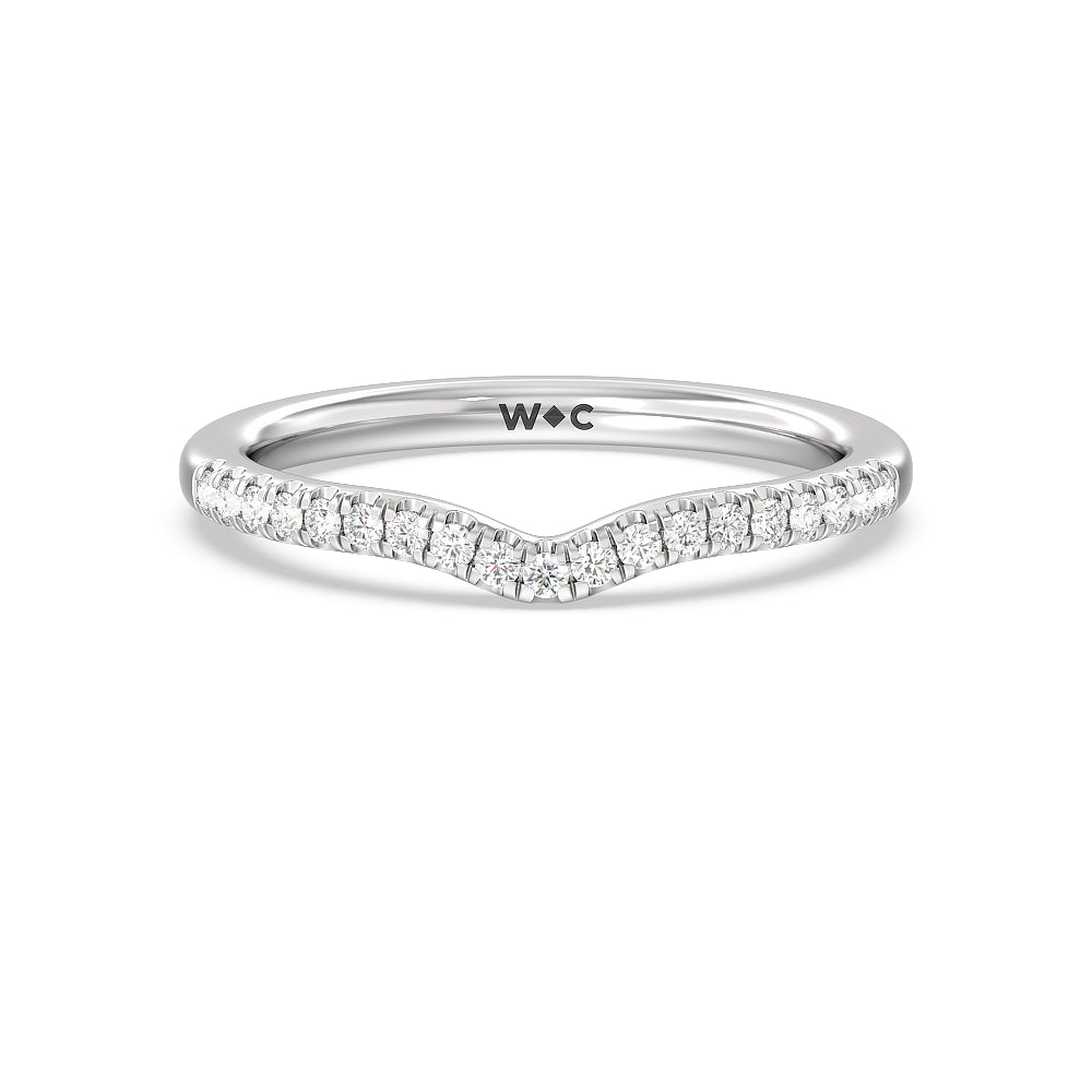 Something Blue Azure Blue Sapphire Hidden Accent Diamond Wedding Band