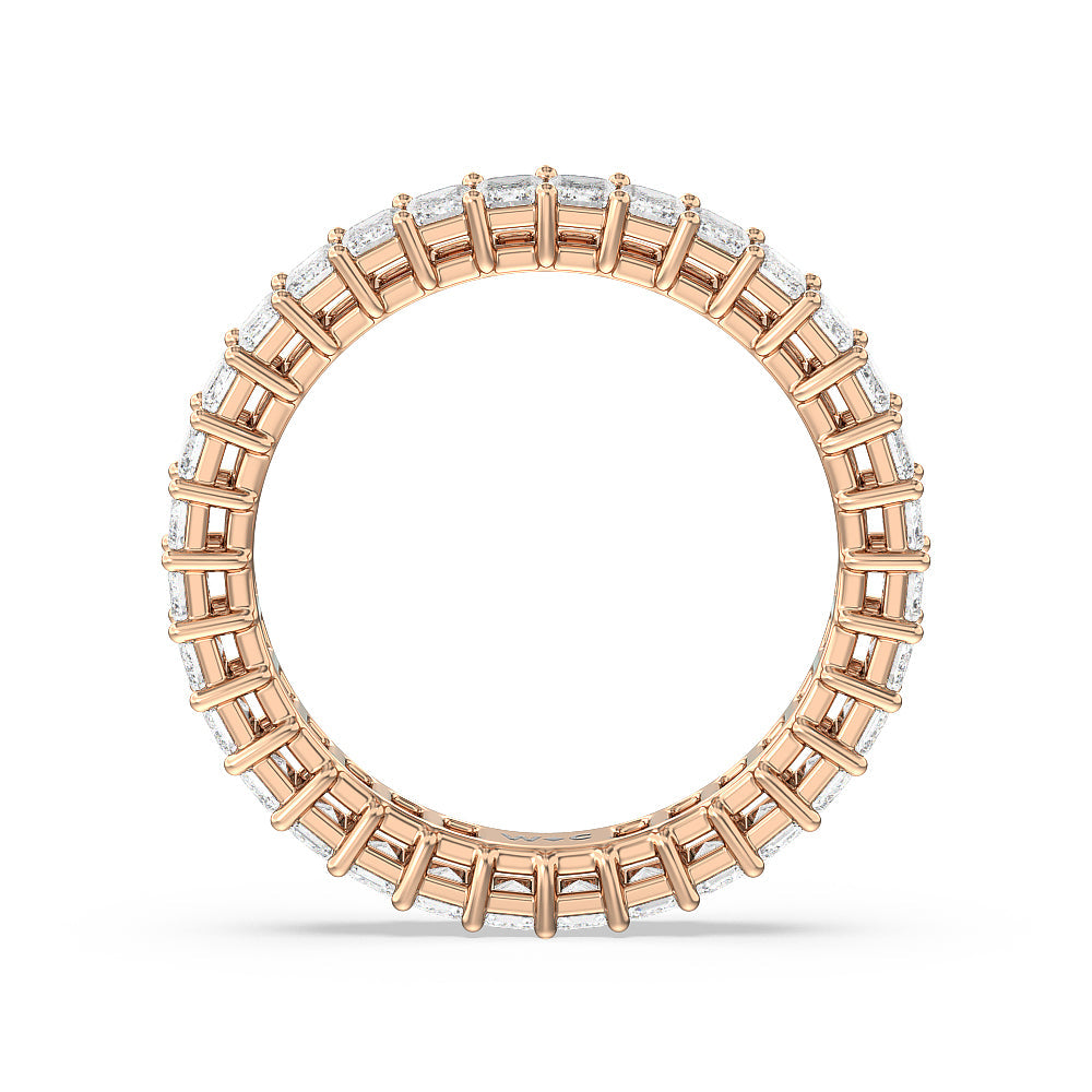 Emerald Cut Diamond Eternity Ring with 18KT Rose Gold / Natural / 2 9/10 Cut Diamond in 14KT Rose Gold / Natural / 2 9/10 view 2