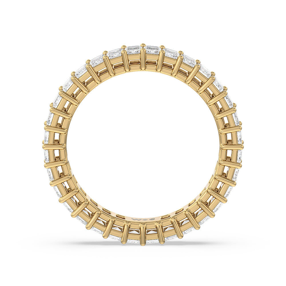 Emerald Cut Diamond Eternity Ring with 18KT Yellow Gold / Natural / 2 9/10 Cut Diamond in 14KT Yellow Gold / Natural / 2 9/10 view 2