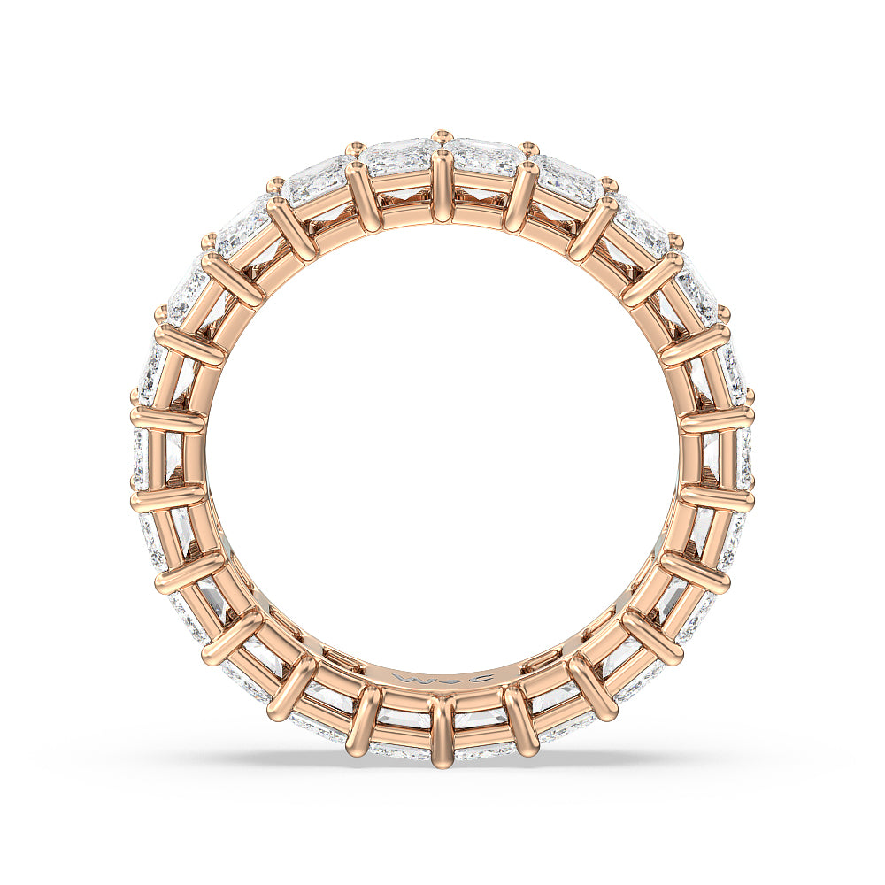 Emerald Cut Diamond Eternity Ring with 18KT Rose Gold / Natural / 5 1/2 Cut Diamond in 14KT Rose Gold / Natural / 5 1/2 view 2