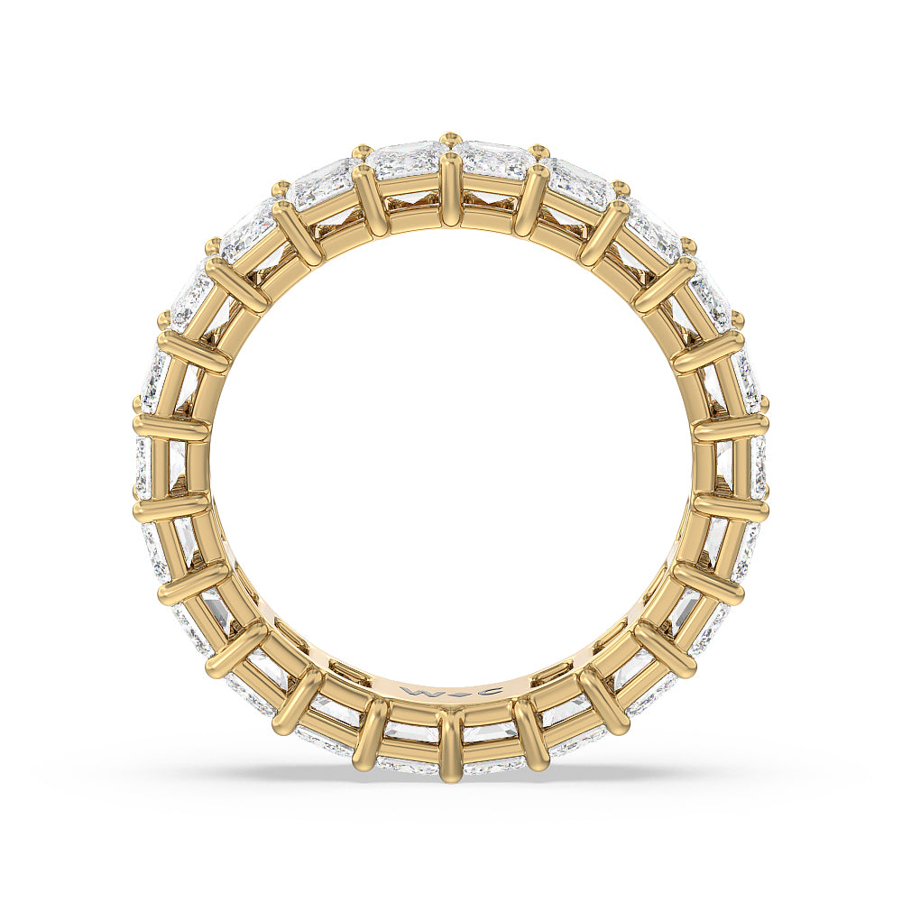 Emerald Cut Diamond Eternity Ring with 18KT Yellow Gold / Natural / 5 1/2 Cut Diamond in 14KT Yellow Gold / Natural / 5 1/2 view 2