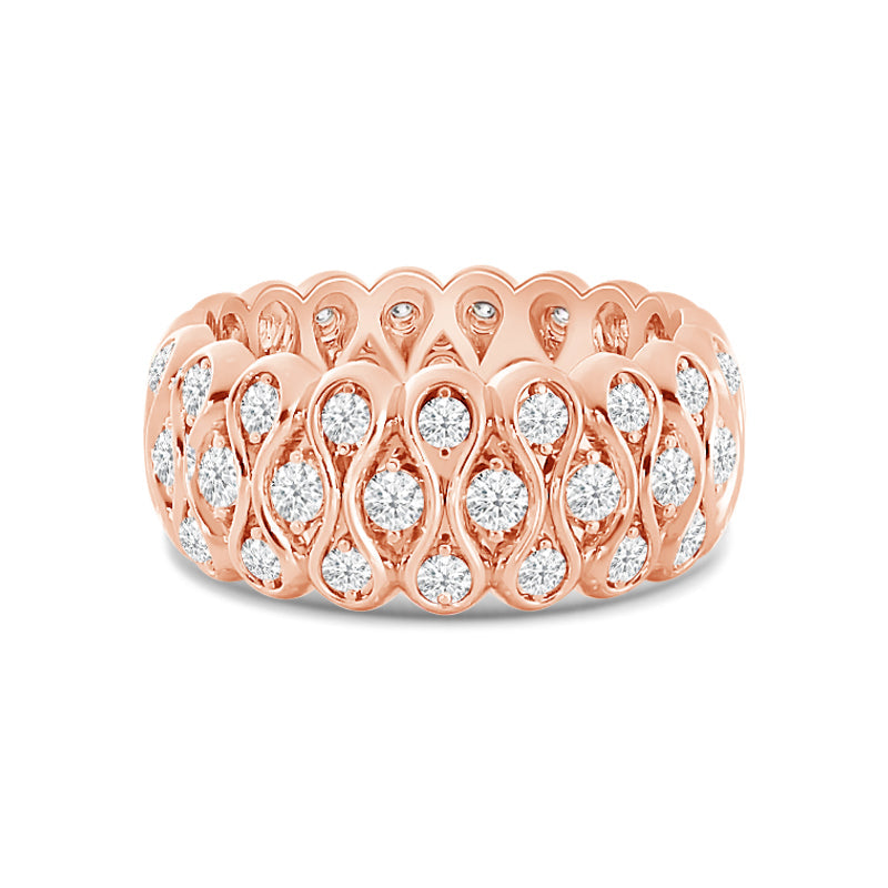 Love Knot Rounded Criss Cross Eternity Ring with 18KT Rose Gold / Lab / 1 Cut Diamond in 14KT Rose Gold / Lab / 1 view 1