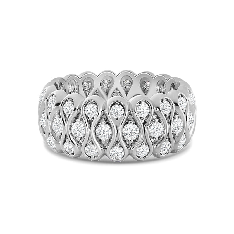 Love Knot Rounded Criss Cross Eternity Ring with Platinum / Lab / 1 Cut Diamond in 14KT Platinum / Lab / 1 view 1