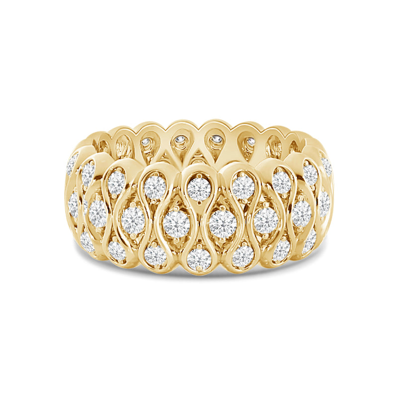 Love Knot Rounded Criss Cross Eternity Ring with 18KT Yellow Gold / Lab / 1 Cut Diamond in 14KT Yellow Gold / Lab / 1 view 1