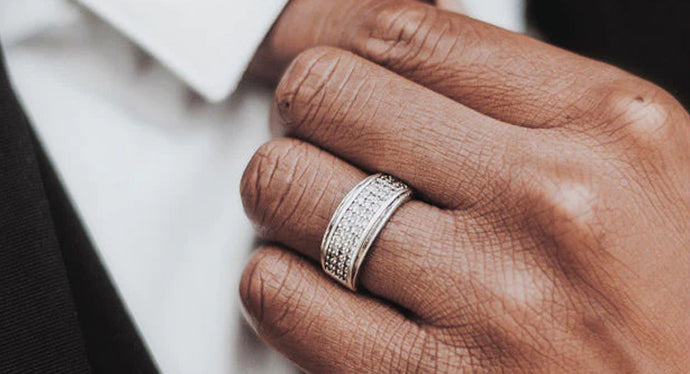 Men's Princess Cut Diamond Wedding Ring Band | deBebians