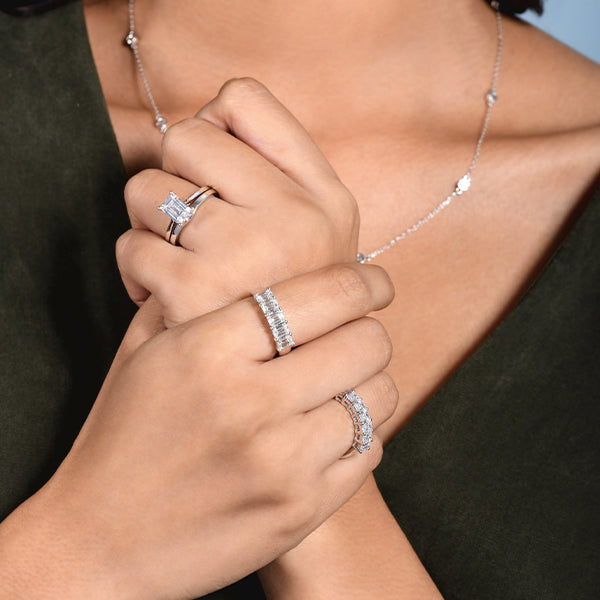 Baguette Diamonds in Anniversary Bands & Engagement Rings