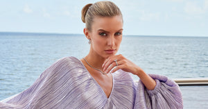 Model displaying her diamond jewelry